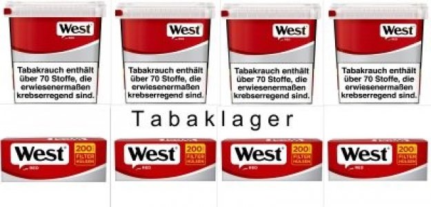 4 Eimer West Red Volumen Tabak 160g ( 100g = 27,81� ) +