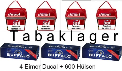 4 Eimer a 155g Zigarettentabak Ducal Volumen + 600 Ziga 4 Eimer a 155g Zigarettentabak Ducal Volumen + 600 Ziga