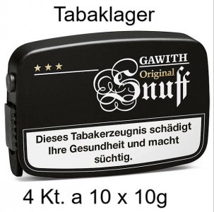 4 Kt. mit 10 x 10g Dosen Inhalt Gawith Schnupftabak / S 4 Kt. mit 10 x 10g Dosen Inhalt Gawith Schnupftabak / S