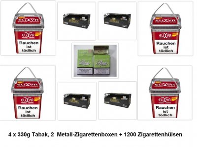 Zigarettentabak 4 x 245g Eimer Elixyrr Red, 1200 H�lsen