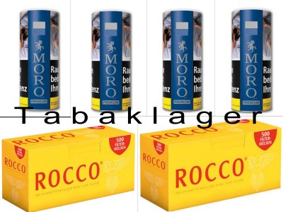4 x a 260g Zigarettentabak  MORO  BLAU + 1000 Zigarette