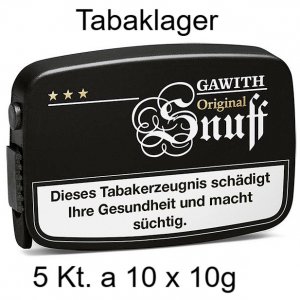5 Kt. mit 10 x 10g Dosen Inhalt Gawith Schnupftabak / S 5 Kt. mit 10 x 10g Dosen Inhalt Gawith Schnupftabak / S