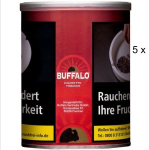 5 x 140g Zigarettentabak Buffalo Red American Blend 5 x 140g Zigarettentabak Buffalo Red American Blend