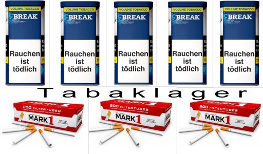 5 x 85g Zigarettentabak Break Blue + 500 Zigarettenh�