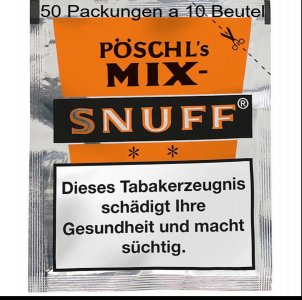 50 Karton a 10 x 10g Pöschl Mix Snuff Schnupftabak / Sn 50 Karton a 10 x 10g Pöschl Mix Snuff Schnupftabak / Sn