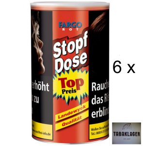 6 x 122g Zigarettentabak Fargo Stopf-Dose ROT / Stopfdo 6 x 122g Zigarettentabak Fargo Stopf-Dose ROT / Stopfdo