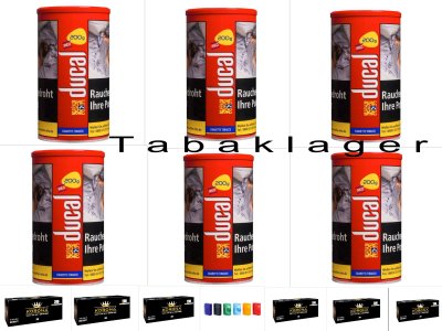 6 x Zigarettentabak Ducal Red 155g + 1200 Zigarettenhül 6 x Zigarettentabak Ducal Red 155g + 1200 Zigarettenhül