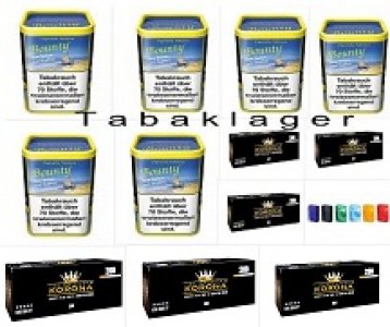 6 x 200g Zigarettentabak Bounty, 1200 H�lsen + 2 Zigare