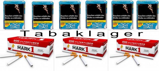 6 x Zigarettentabak Elixyr Blau 102g + 600 Zigarettenhü 6 x Zigarettentabak Elixyr Blau 102g + 600 Zigarettenhü