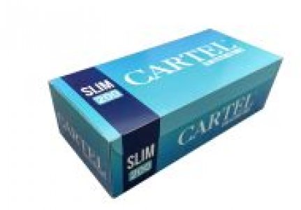 80 Packungen Zigarettenh�lsen Cartel Blue SLIM 200er / 