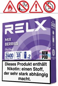RELX-Pod Mix Berries 18mg Nikotin, ca. 2400 Z�ge