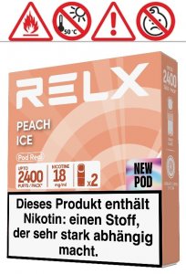 RELX-Pod Peach Ice 18mg Nikotin, ca. 2400 Z�ge