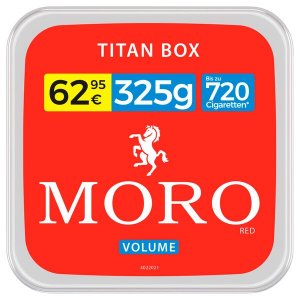 Zigarettentabak MORO rot Volumentabak 325g-Eimer ( 100g Zigarettentabak MORO rot Volumentabak 325g-Eimer ( 100g