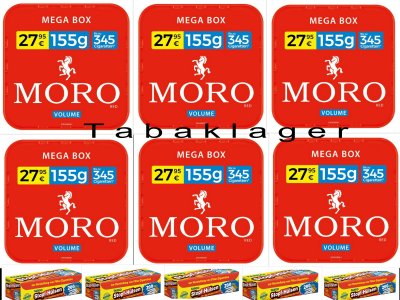 Zigarettentabak MORO rot Volumentabak 6 x 125g-Eimer + Zigarettentabak MORO rot Volumentabak 6 x 125g-Eimer +