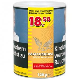 Zigarettentabak 120g Dose Madison Gold Tabak