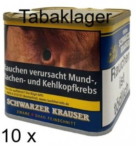 10 x Zigarettentabak 75g Dose Unitas Schwarzer Krauser